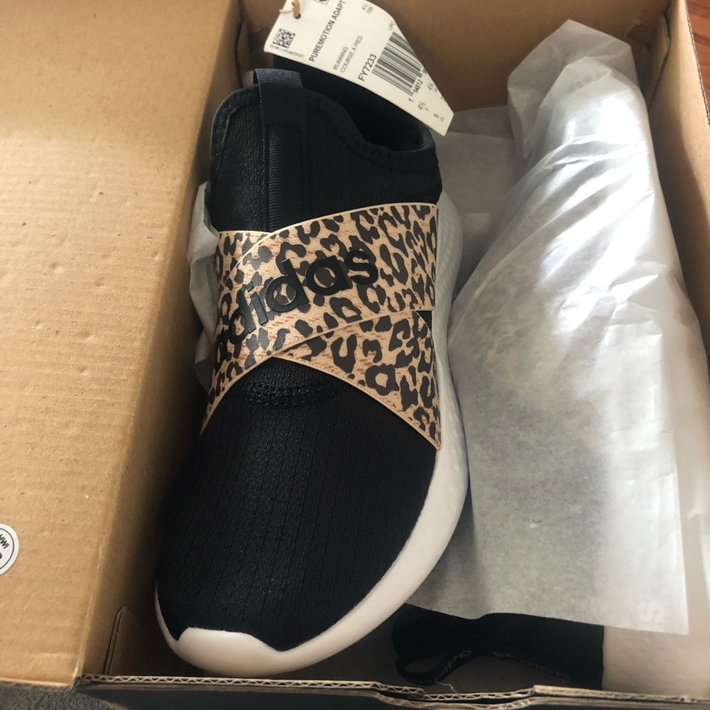 Brand new adidas leopard slip ons